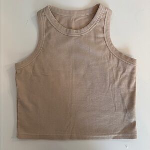 Tan crop tank top